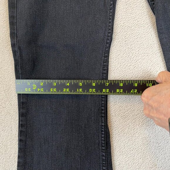 Levis Strauss Signature Jeans Misses 10 Long Bootcut Stretch Denim Black Cotton - Picture 5 of 11